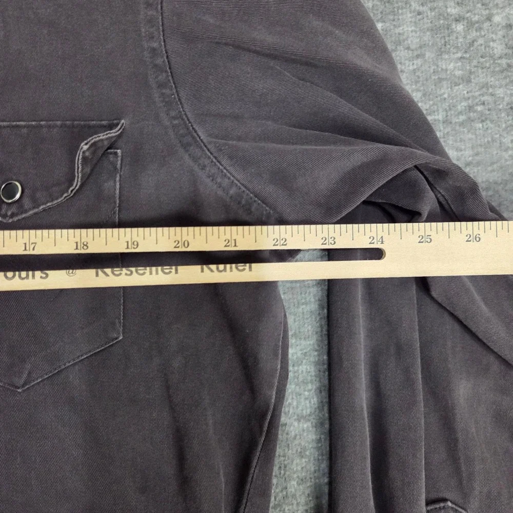 VTG Wrangler Shirt Men X Long Tails Western Snap Long Sleeve Brown Regular Fit - Picture 6 of 10